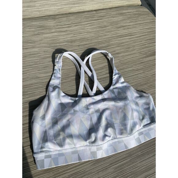 Lululemon Energy Sports Bra  Size 6 Early Blue / Whisper Pink - Picture 3 of 8